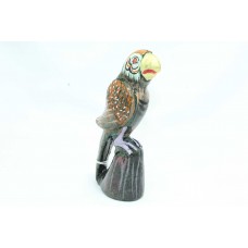 Hand crafted painted Natural Jade gem stone bird figure home decorative Item